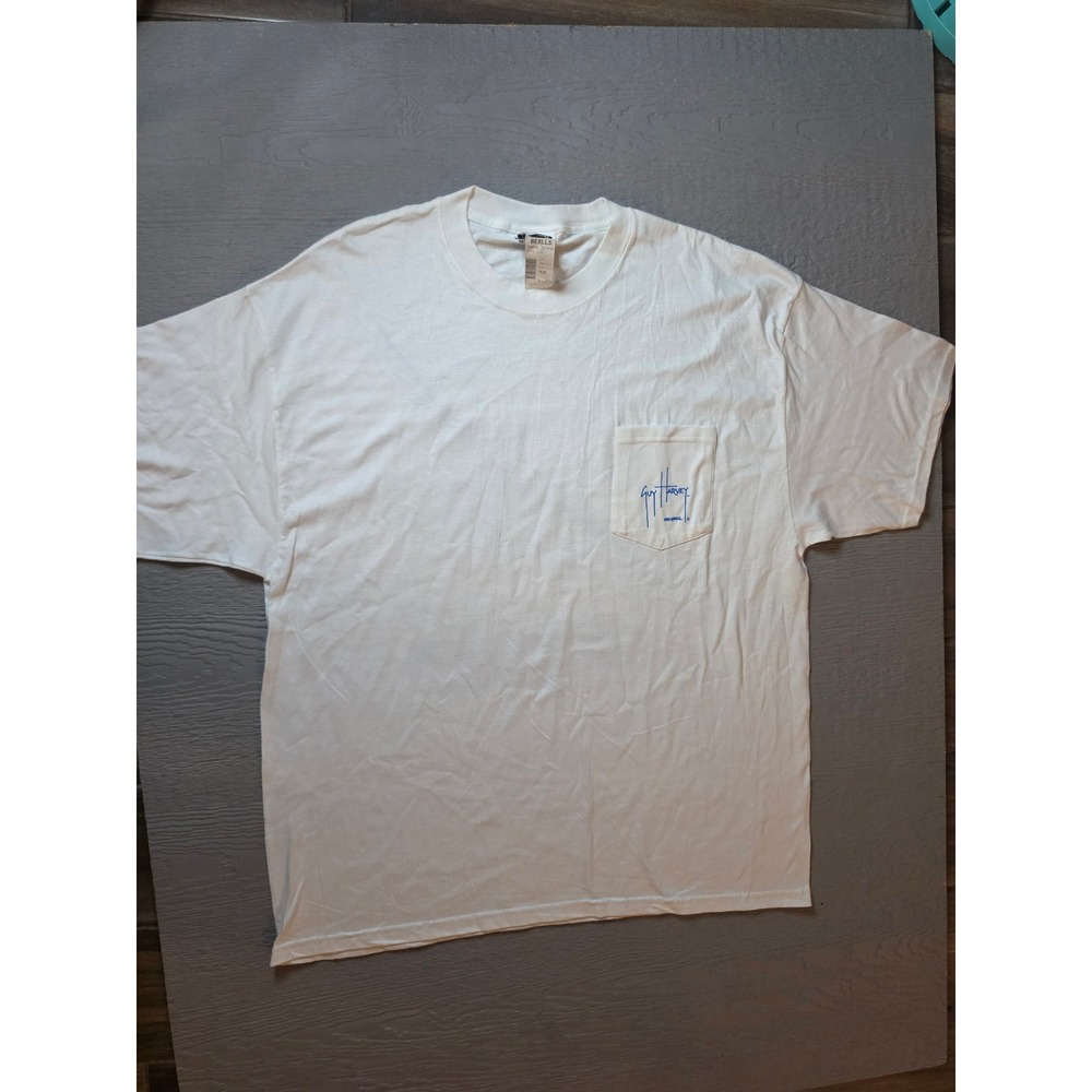Guy Harvey Classic Mens XL White Pocket T-Shirt Marlin Fishing Graphic NWT